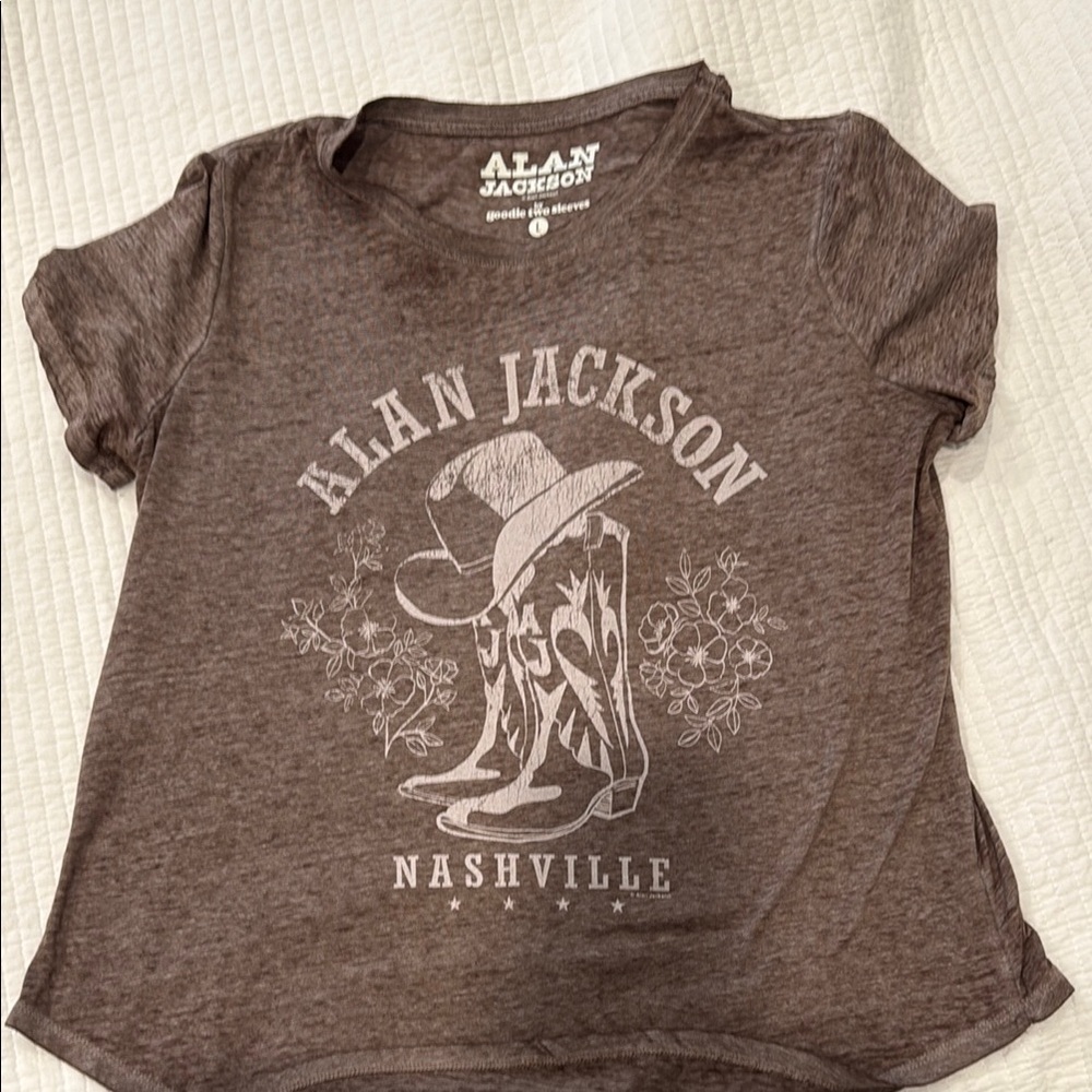 ALAN JACKSON Brown Nashville Graphic Tee SZ L